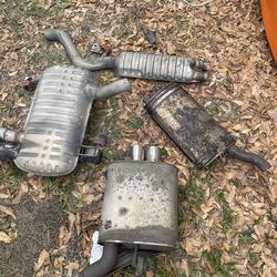Mufflers of different cars (bmw, mustang, infinity)
