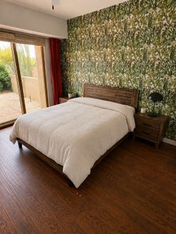 Queen bed and bed frame