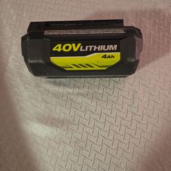 RYOBI 40V LITHIUM BATTERY