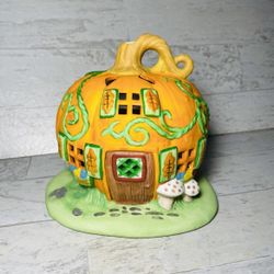 PartyLite Pumpkin Patch Tealight House Candle Holder Halloween Retired P7303