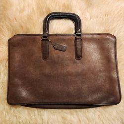 Coach Vintage New York City Satchel Brown Mocha Leather Bonnie Cashin Portfolio Tablet 137-8207