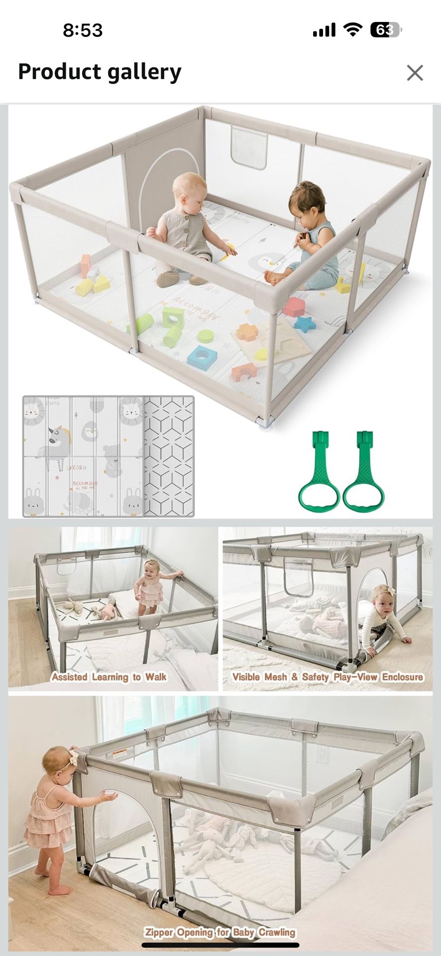 Zeebaba Baby Playpen With Mat!