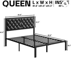 Queen Metal Bed Frame Only