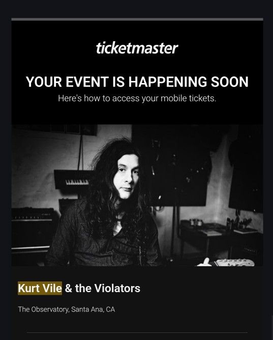 4 TIX Kurt Vile OBSERVATORY SANTA ANA 6/19