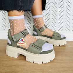 🤩UGG Ashton Ankle Strap Sz 9 Women Suede Platform Chunky Sandals Green 1136764