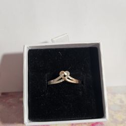 Rose Gold Lab Grown Diamond Heart Ring 1/10 ct. tw.