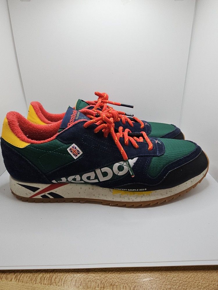 Reebok Classic Leather Ripple  Mens Shoes Green/Red/Yellow/Chalk dv7193
