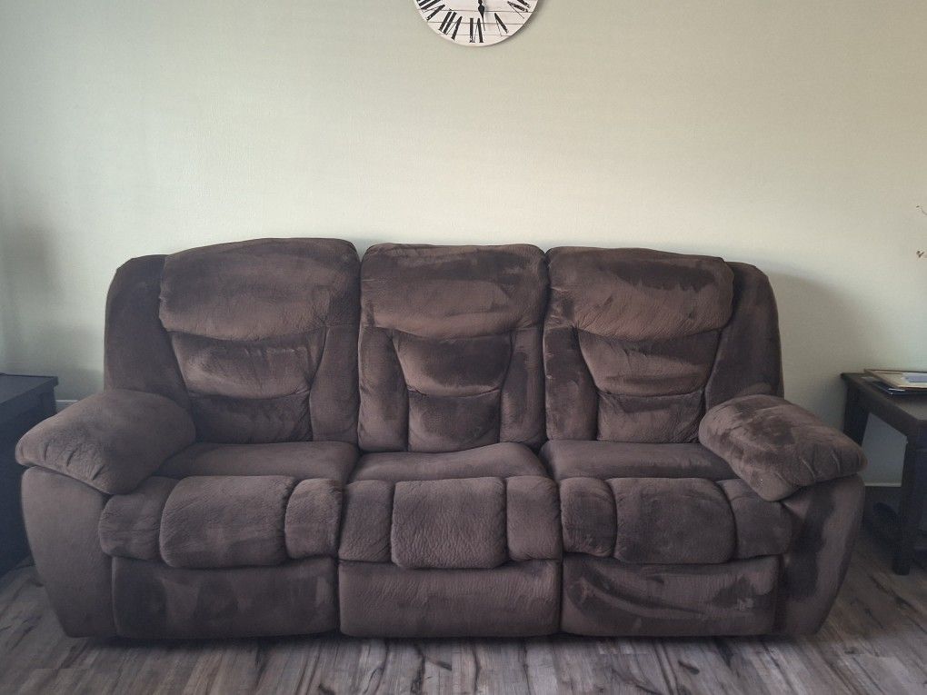 Reclining Sofa with Matching Recliner Chair 