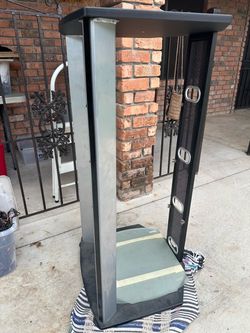Tower Media Storage Cabinet with Glass Shelf