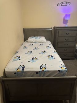 Twin bed and dresser