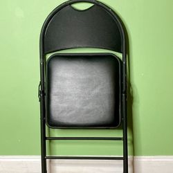 Extra Large Ultra Premium Triple Braced Metal Folding Chair Black