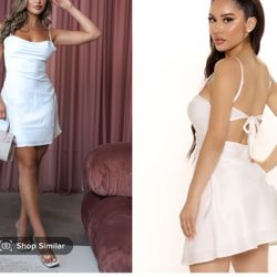 White Satin Mini Dress