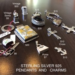 Sterling Silver Charms And Pendants, See Pics For Prices