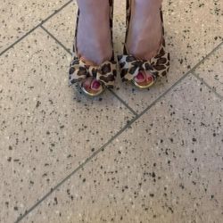 Women’s Open Toe High Heel Cheetah Print Coach Brand Shoes 