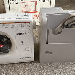 Euro-Pro Stitch Art Sewing Machine Model 7545 Like New Complete w/ Accessories Foot Pedal