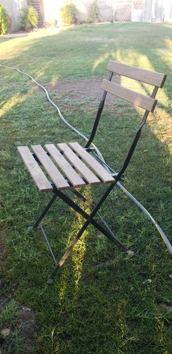 14 Chair, Oudtdor, Foldable Black / Light Brown Stained $10 Each