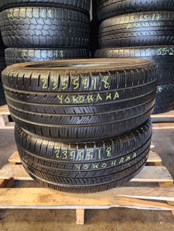 235 55R 18 USED TIRES YOKOHAMA 2355518 USED TIRES (PAIR) MOUNT BALANCE INCLUDED