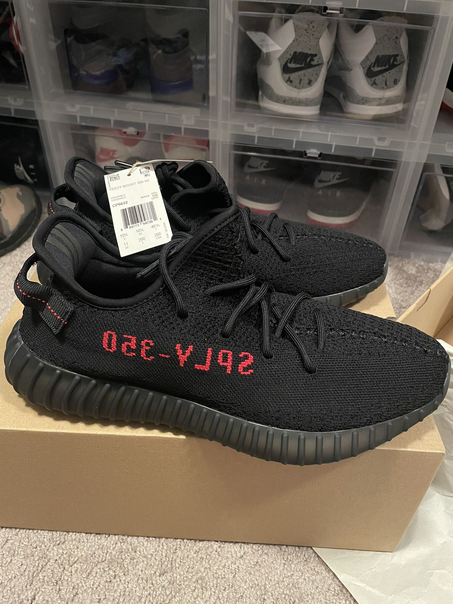 Yeezy Boost 350 Black Red Size 10.5