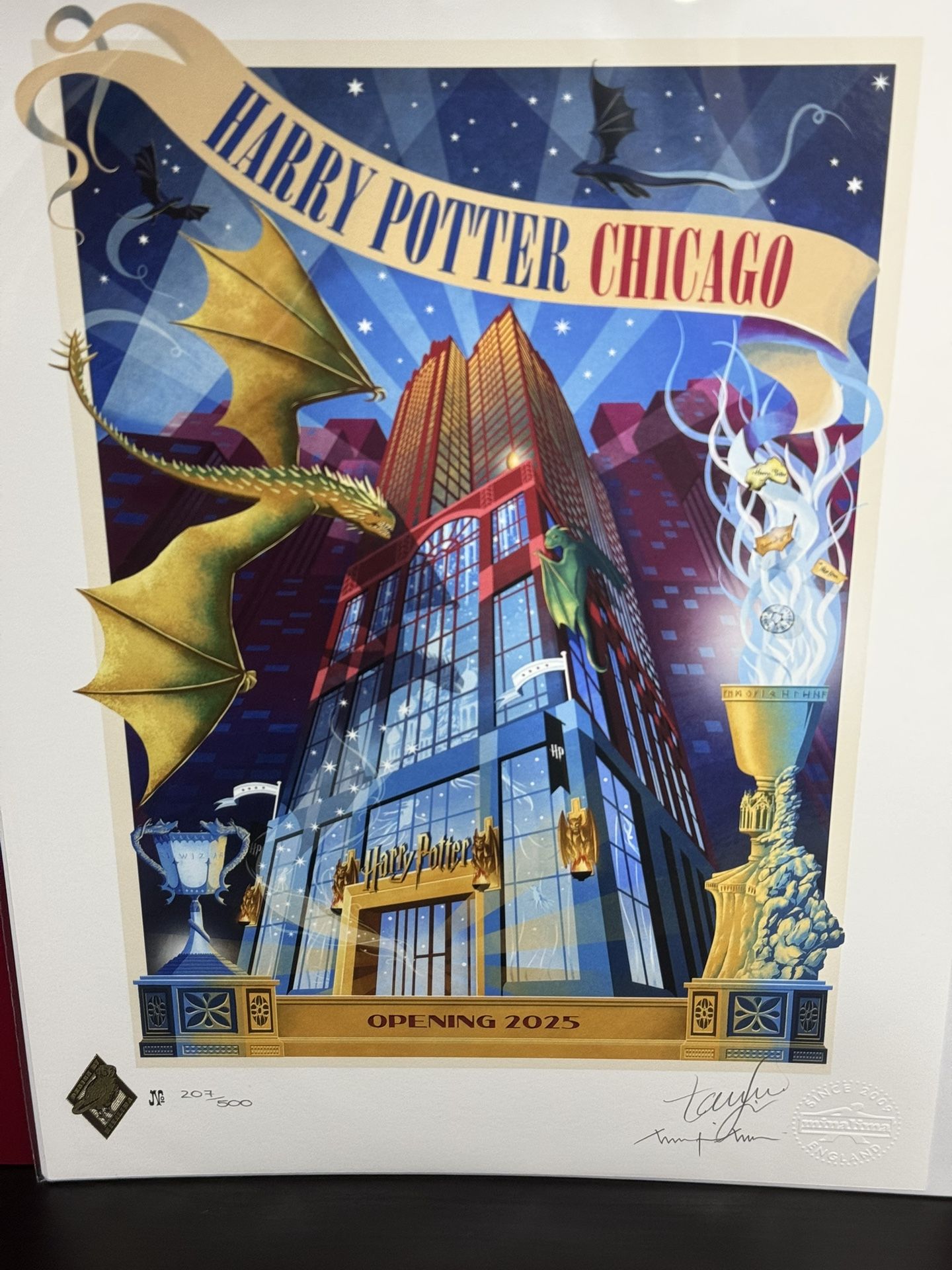 Harry Potter Chicago Minalima Opening Day Signed Print - #207/500