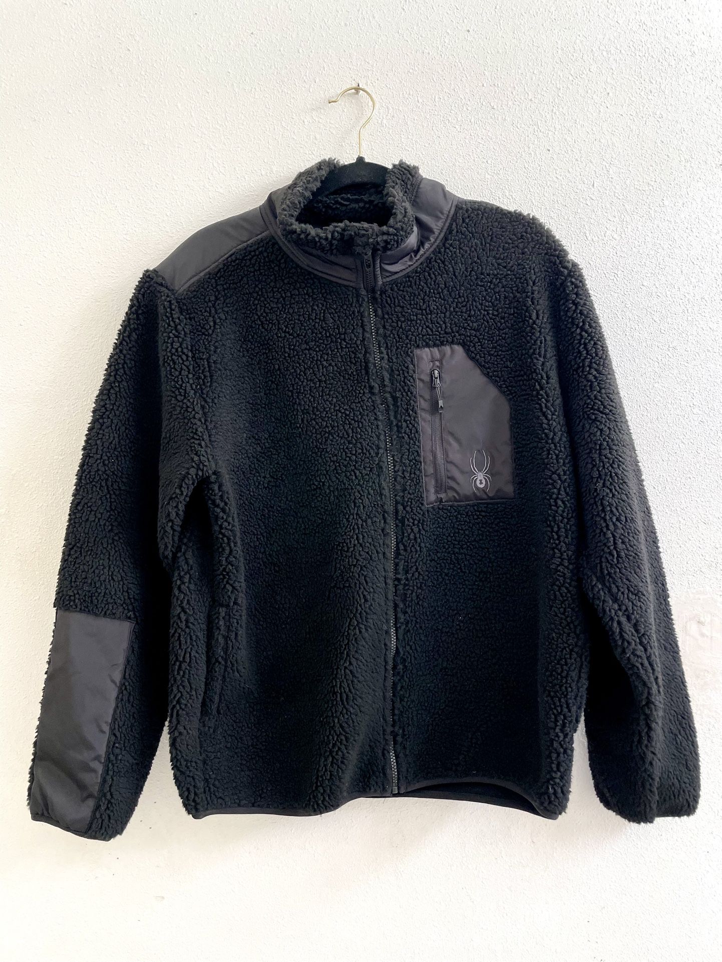 Spyder Mens Sherpa faux fur full zip jacket size medium