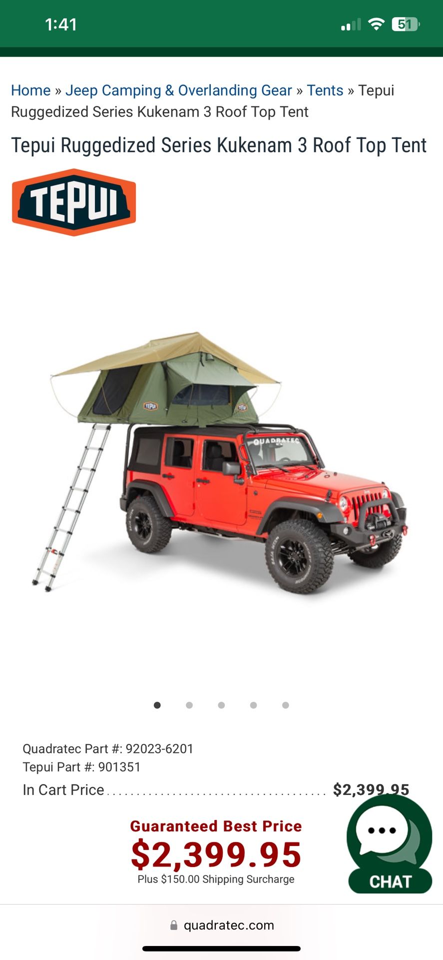 Tepui kukenam 3 ruggedized roof top tent