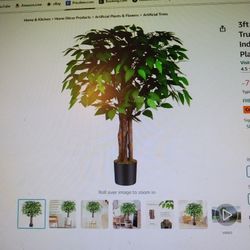 3 Ft Faux Ficus Tree, Lifelike, NEW