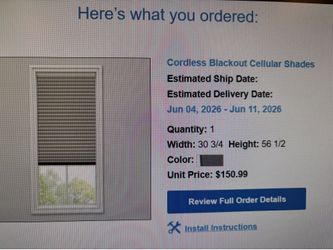 https://offerup.com/redirect/?o=QmxpbmRzLmNvbQ== 30.75”x56.5” grey blackout cellular shades