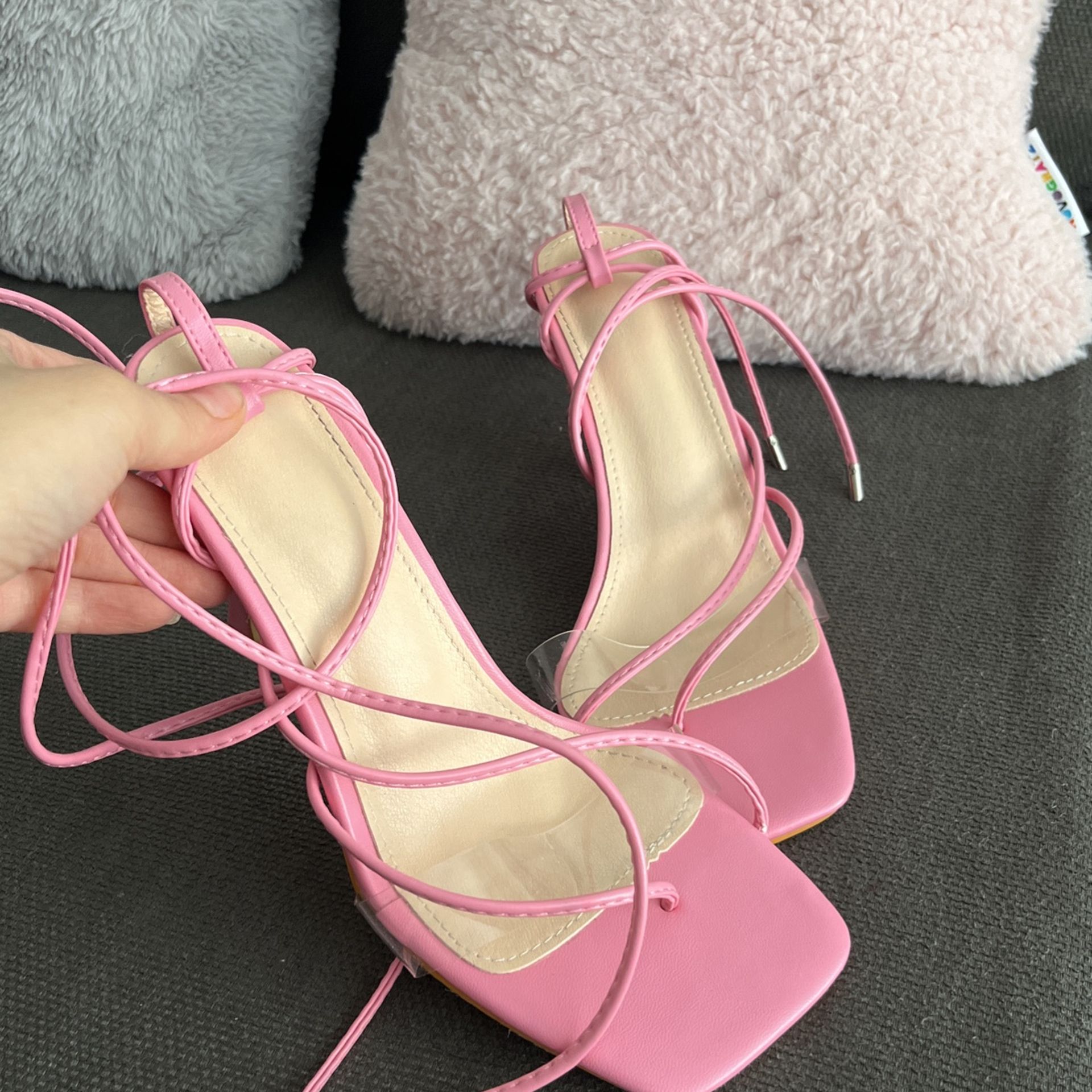 Pink Tie Up Heels 