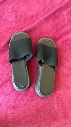 Black Slide Sandals with Wide Strap
