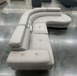 New gray leather sectional couch / free delivery