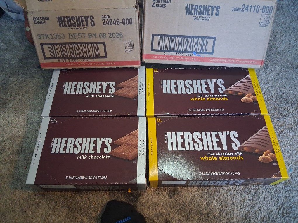 Hershey's Chocolate Boxss 2 Boxes Of 36 Count Each