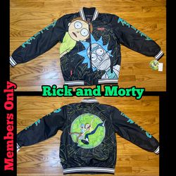 Members Only RICK & MORTY Full Zip Windbreaker Jacket Men’s Sz M New @920