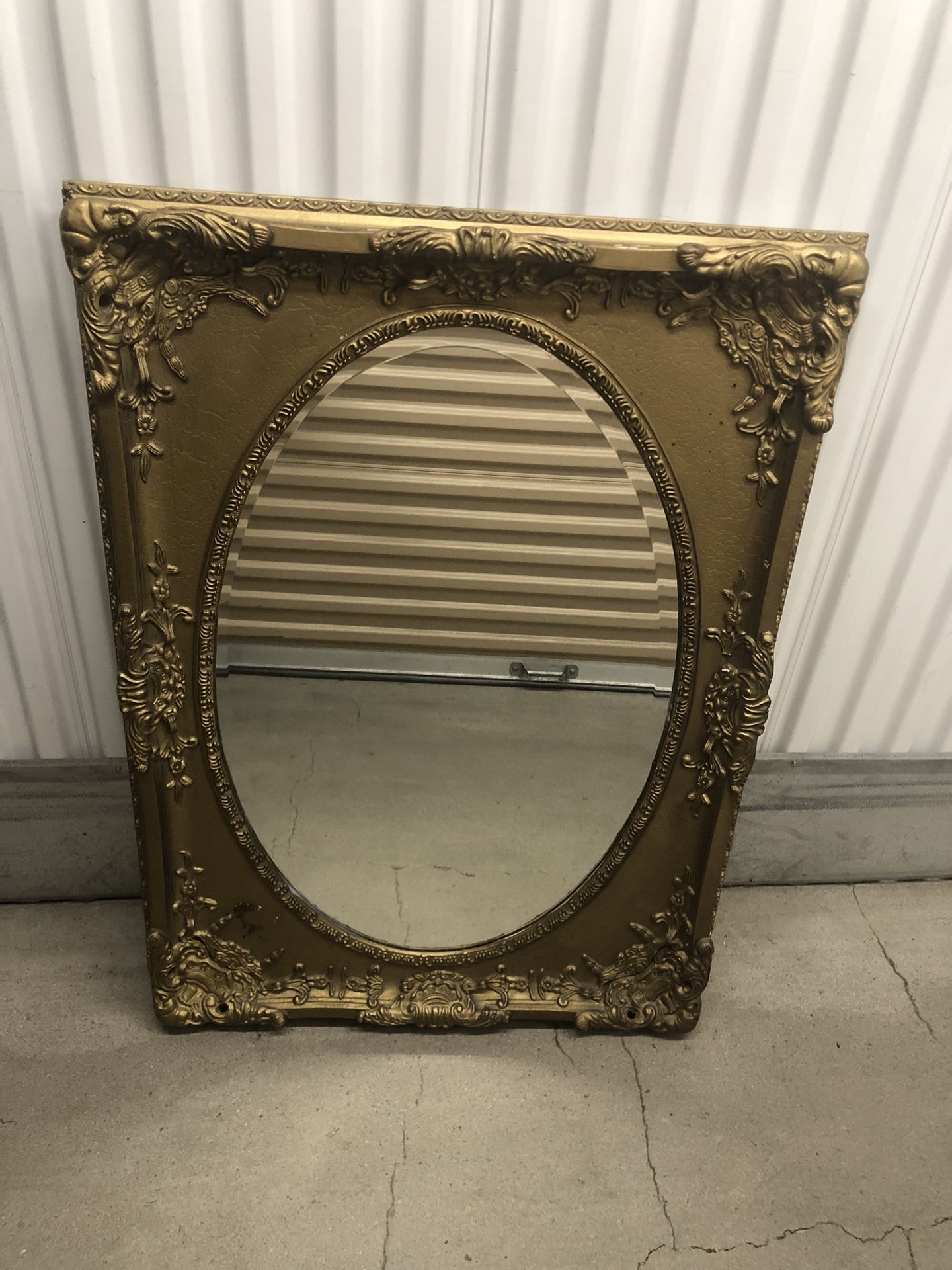 Price Reduced July 4 holiday weekend! Antique Beveled Glass Mirror with Gold Wood Frame