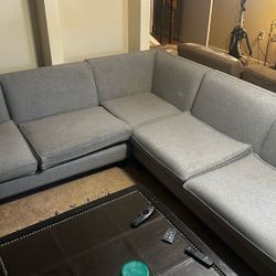 L-Shape Couch-Gray Sectional Couch