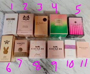 Fragrances : Moschino Toy, Parfums de Marley,Club de Nuit, Victoria Secret,MCM, Azzaro,Coach,Givenchy