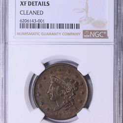 1837 Matron Head Large Cent NGC XF Detail
