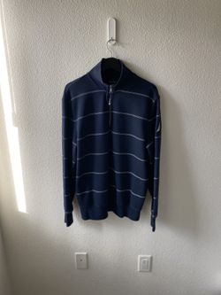 Nautica Striped 1/4 Zip Light Pullover Sweater Men’s Large
