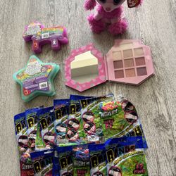 Jewelry case/shaped rubber bands/ TY beanie babies and strawberry palette 