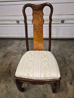 6-Asian Chinoiserie Dining Chairs.