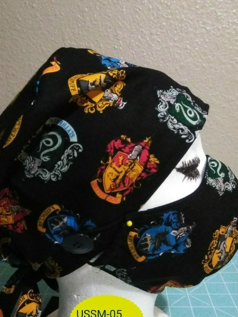 Unisex Surgical Scrub Hat Set W/ Buttons And Sweatbands