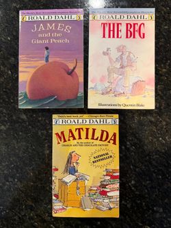 Roald Dahl Vintage 80s Paperback Books: Matilda, The BFG, James & Giant Peach