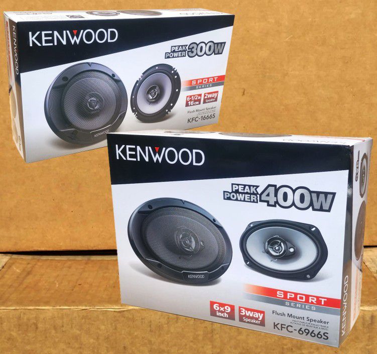 🚨 No Credit Needed 🚨 Kenwood Car Speakers 6 1/2" & 6"x9" Coaxial Speaker System 700 Watts Package 🚨 Payment Options Available 🚨 