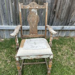 Chippy Chair W/ Hand Done Seat Cover
