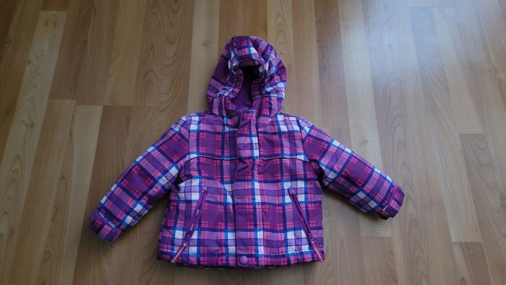 Cat&Jack Infant Girls 12M Pink Purple Plaid Snow Jacket Coat Waterproof 2 In 1