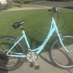 light blue bicycle is a Liv Sedona W