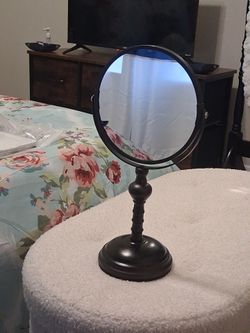Brown Countertop Mirror  With Stand