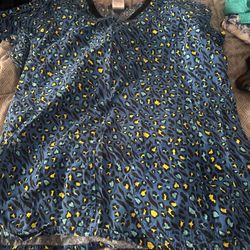 Blue And Yellow Scrub Top