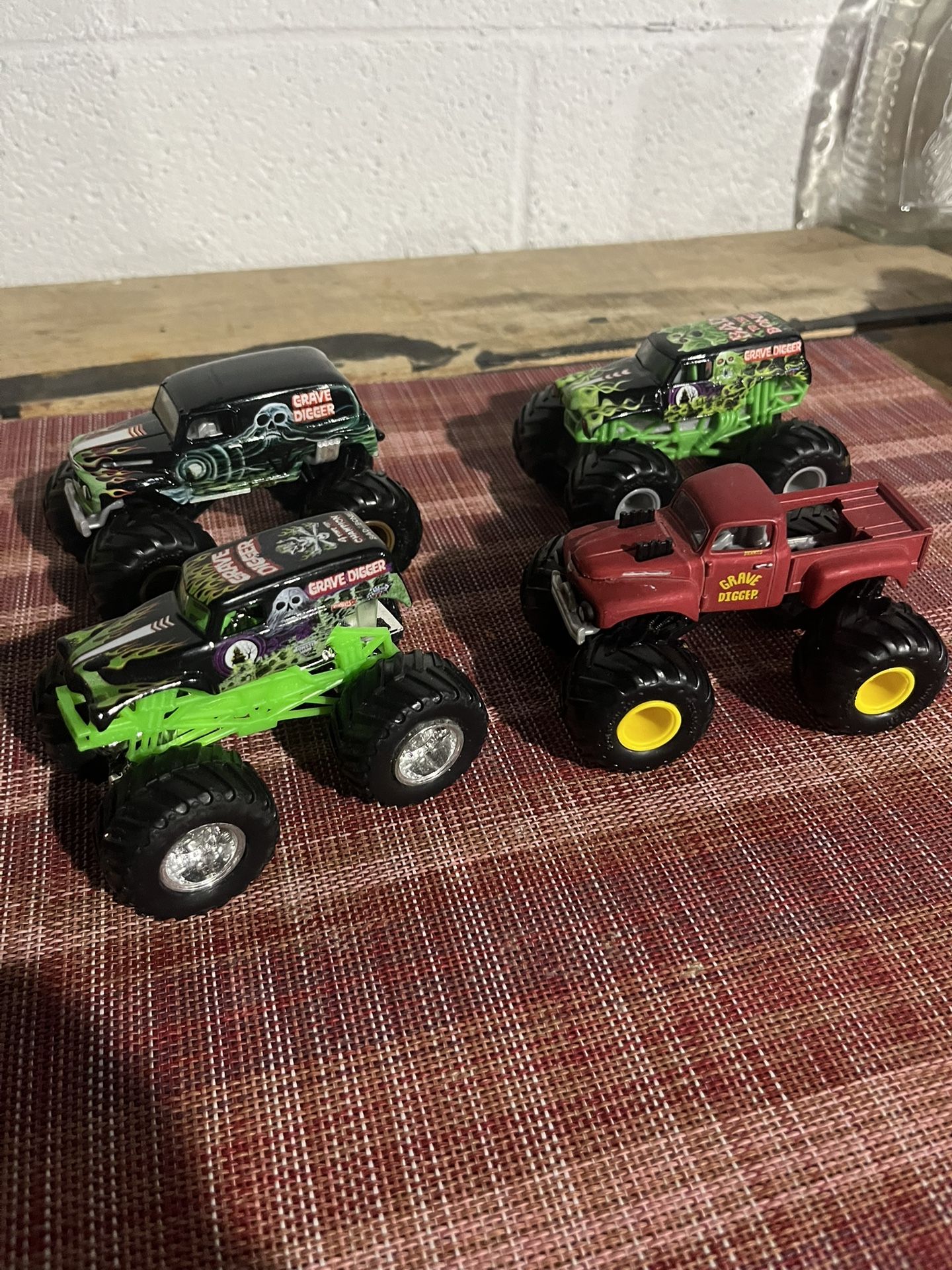 Grave Digger Monster Jam Toy Trucks - Set of 4