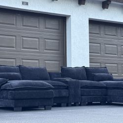 Sofa/Couch Sectional - Microfiber - Black - Delivery Available 🚛