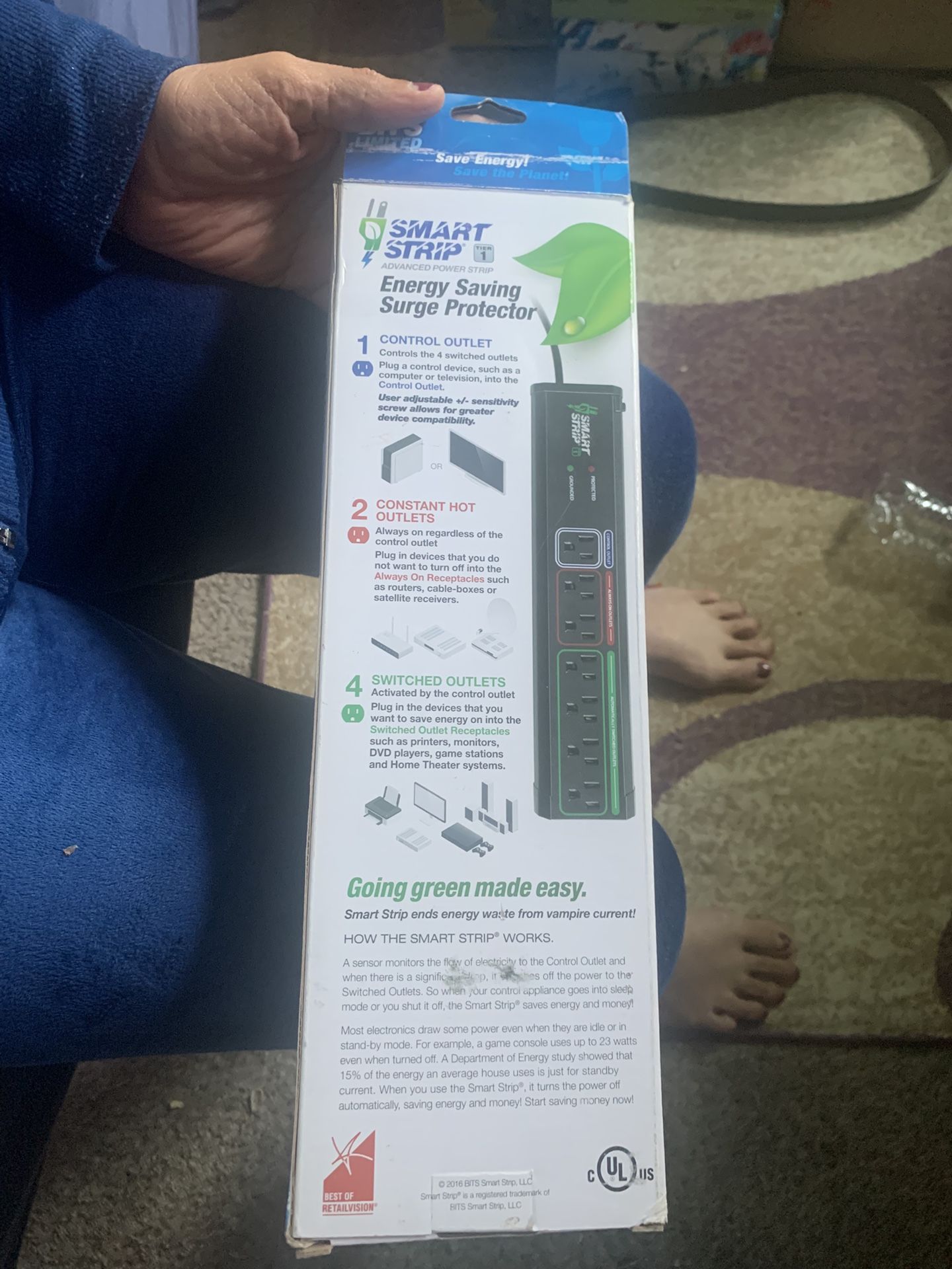 New Smart Strip Energy Saver Surge Protector